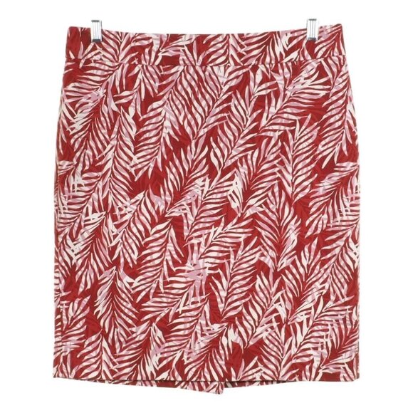 Ann Taylor Factory Dresses & Skirts - Ann Taylor Factory Womens Tropical Leaf Print Skirt Size 12 Red & White